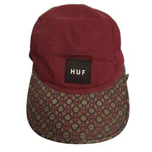 Huff Burgandy baseball cap with designed brim